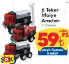 GOKİDY 6 TEKER İTFAİYE ARAÇLARI OYUNCAK